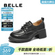 百麗（Belle）時(shí)尚舒適牛津鞋女厚底增高小皮鞋休閑通勤單鞋D3V1DAM5 黑色 37 (235mm)