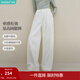 茵曼2026春季女裝新款萊賽爾棉法式解構微O型牛仔褲顯瘦褲子 珍珠白 26