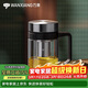萬(wàn)象（WANXIANG）單層玻璃杯500ML鈦銀色U219商務(wù)帶茶漏水杯便攜居家手柄泡茶杯