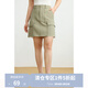 獨束大碼女裝休閑感工裝半身裙2025春季新品胖mm時(shí)尚通勤A(yíng)字裙 奶灰綠 M (尺碼：1)