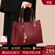 viney牛皮手提包包女包斜挎紅色新娘婚包生日禮物送女友老婆 【紅色】高檔實(shí)用媽媽包中年 輕奢時(shí)尚品牌大容量通勤單肩包