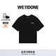 WE11DONE【明星同款】中性男女同款復古波浪LOGO休閑寬松短袖T恤 黑色 XS