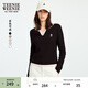 Teenie Weenie小熊女裝長(cháng)袖T恤秋冬季假兩件拼接亨利領(lǐng)打底衫上衣 黑色 S