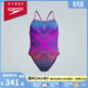 速比濤（Speedo）泳衣女競訓系列健身訓練肩背靈活緊致貼合競速連體泳衣 藍/紫 34