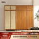 聯(lián)邦（LANDBOND） 家具 北美櫻桃木家用對開(kāi)門(mén)收納實(shí)木臥室多功能藤編原木組合衣柜 C款 單開(kāi)實(shí)木門(mén)衣柜