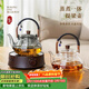 束氏可加熱高硼硅耐熱玻璃煮編繩提梁茶壺茶壺蒸煮兩用大容量防爆煮茶