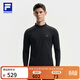 斐樂(lè ) 斐樂(lè )官方男裝針織長(cháng)袖上衣2025冬新款健身運動(dòng)半拉鏈基礎長(cháng)T 深黑-BK M 170/92A/M