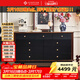 一具一家中古風(fēng)黑色全實(shí)木五斗柜客廳靠墻斗櫥臥室法式復古收納儲物柜子 中古套色 全實(shí)木九斗柜