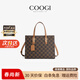 COOGI包包女款輕奢品牌女士包斜挎手提托特包生日情人節禮物送女友老婆 咖色【精美禮盒+禮袋】