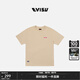 EVISU福神男女同款流行休閑時(shí)尚運動(dòng)商標短袖T恤 淺杏色 S 【寬松效果需拍大1-2個(gè)尺碼】