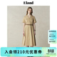 ELAND衣戀連衣裙女工裝風(fēng)西裝領(lǐng)正肩a字裙擺顯瘦裙子2025夏季新款 卡其色(35)Beige M /165
