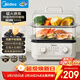 美的（Midea）電蒸鍋電火鍋電煮鍋多功能電炒鍋家用多用途一體電熱鍋蒸魚(yú)包子蒸蛋鍋透明視窗MZ-ZGE302399
