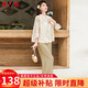 雅鹿母親節禮物實(shí)用送媽媽夏裝套裝中式2026新款洋氣50歲60中老年女裝 卡其色 3XL (180) 【建議120-130斤】