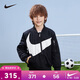 NIKE 耐克童裝男女童棉服冬季保暖兒童經(jīng)典大LOGO休閑棒球領(lǐng)夾克外套