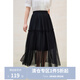 獨束大碼女裝仙氣垂感飄逸網(wǎng)紗半身裙2025夏季新款微胖顯瘦裙子女 黑色 XL （尺碼：3）
