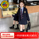 G.duck小黃鴨童裝女童春秋套裝學(xué)院風(fēng)兒童西裝JK百褶裙春裝主持人三件套 西裝三件套 130 （建議身高120cm 8-9歲）cm