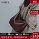 viney斜挎包包女包牛皮馬鞍包輕奢托特包生日禮物送女友老婆 【酒咖色】實(shí)用高檔單肩包 時(shí)尚品牌通勤百搭休閑腋下包