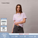 Calvin KleinJeans26春夏新款女士休閑通勤ck純棉印花花體刺繡圓領(lǐng)短袖T恤