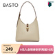 百思圖春秋商場(chǎng)同款氣質(zhì)純色大容量托特包單肩斜挎包女X3240AX4 米白/棕 F