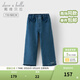 戴維貝拉（DAVE＆BELLA）兒童牛仔褲洋氣中大童褲子小女孩直筒闊腿褲秋冬新款加絨女童長(cháng)褲 牛仔藍【現貨】 110 cm（建議身高100-110cm）