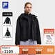 FILA 斐樂(lè )官方女士上衣兩件套2026春新款健身運動(dòng)簡(jiǎn)約二合一外套 深黑-BK M 165/84A/M