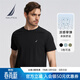 諾帝卡（NAUTICA）男裝春夏新款舒適親膚透氣涼感彈力休閑短袖圓領(lǐng)T恤男TE4103 黑色0TB L