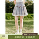 紫涵（ZIHAN）紫涵白色芭蕾風(fēng)短裙女松緊腰雙層花邊a字裙秋季新款百搭半裙 藍咖格 S