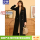 羅蒙品牌高端雙面羊絨大衣女2026西裝領(lǐng)過(guò)膝超長(cháng)款羊毛呢風(fēng)衣外套 黑色 S 碼建議90~105斤穿
