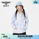 BOY LONDON春季情侶裝潮牌街頭潮酷寬松滿(mǎn)印連帽套頭衛衣N04001 藍色 L