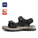 海瀾之家HLA涼鞋男士時(shí)尚休閑涼鞋舒適沙灘鞋HAALXM2DBG088 黑色 40