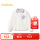 巴拉巴拉童裝女童長(cháng)袖t恤秋裝上衣甜美撞色中大童時(shí)尚洋氣套頭衫 米白10302 170