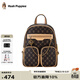 暇步士（Hush Puppies）雙肩包背包電腦包包女包大容量經(jīng)典老花撞色生日禮物送女友 啡色HA-131233950