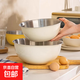 不銹鋼沙拉碗水果碗家用廚房湯碗拌菜專(zhuān)用盆子打蛋揉面和面料理盆 乳白色 家庭必備【三件套】19+21+25