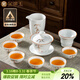 金鑲玉陶瓷功夫茶具整套蓋碗茶杯白瓷家用簡(jiǎn)約禮品盒高檔 節節蓋碗套裝