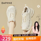 DAPHNE達芙妮老爹鞋女厚底休閑運動(dòng)透氣百搭新款女鞋秋冬冬季加絨學(xué)生棉鞋 米色 單層 跟高6.5cm 36 (230mm) 標準碼