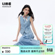 LIME FLARE朗姿/萊茵時(shí)尚收腰醋酸牛仔套裝馬甲半裙休閑風(fēng)2026夏季新款 馬甲水藍色 M