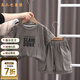 五小七童裝男童夏季套裝新款潮流兒童純棉短袖夏裝寶寶衣服兩件套 灰色 80 尺碼7-11月【建議寶寶75-85】cm