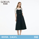 歌莉婭假兩件連衣裙女法式獨特絕美小裙子1E5C4H610 00B黑色 M