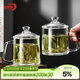 青蘋(píng)果泡茶杯帶蓋 無(wú)鉛玻璃把手水杯玻璃杯商務(wù)會(huì )議家用350ML兩只裝