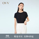OVV春夏熱賣(mài)女裝22MM鬼縐真絲圓領(lǐng)短袖內搭上衣 黑色（凈色）04 M