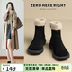 ZHR雪地靴女2025冬新款牛皮加絨加厚女靴東北棉鞋短靴子EH97B黑色36