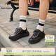 暇步士（Hush Puppies）休閑皮鞋男 2026春新款真皮通勤男鞋增高舒適透氣百搭厚底運動(dòng)鞋 曜石黑 40