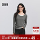 森馬（Semir）長(cháng)袖T恤女春季圓領(lǐng)正肩修身假兩件衣服氣質(zhì)顯瘦內搭101125101001