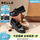 百麗（Belle）復古紐扣牛皮樂(lè )福鞋女2026春新質(zhì)感通勤平跟單鞋B2973AA6預售 黑色 36 (230mm)