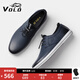 VOLO犀牛男鞋商務(wù)休閑皮鞋透氣男士真皮軟底舒適免系帶百搭板鞋 藍色 39