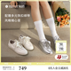 natursun奚夢(mèng)瑤同款銀色德訓鞋女冬季通勤休閑鞋運動(dòng)芭蕾舞鞋 銀色 36