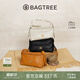 BAGTREE【明星同款】包包樹(shù)奶盒包植鞣皮單肩斜挎腋下通勤Hobo枕頭女士包 檀黑色-小號【雙磁吸款】 高級小眾