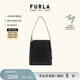 芙拉（FURLA）【禮物】MIANOVA時(shí)尚撞色牛皮大號女士通勤單肩包水桶包 黑色+沙色