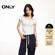 ONLY2026春季新款修飾肩頸U型領(lǐng)口純色修身短袖T恤女|126101112 A43奶油白色 XL
