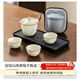 祥業(yè)汝窯旅行功夫茶具套裝戶(hù)外露營(yíng)便攜式隨身快客杯茶盤(pán)泡茶壺喝茶杯 汝窯山海手抓壺三杯4件+包+茶盤(pán)
